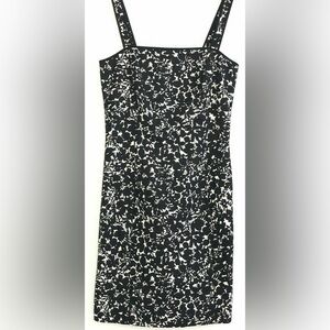 Ann Taylor Black and White Floral Mini Dress  size 4p